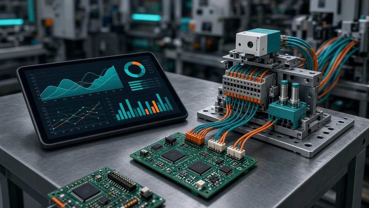 OEM sensors and boards on a factory floor