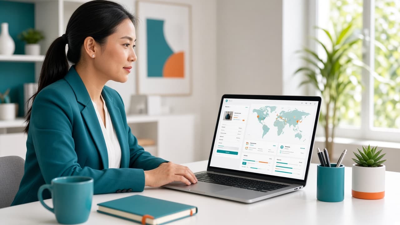 Business owner reviewing a sales dashboard